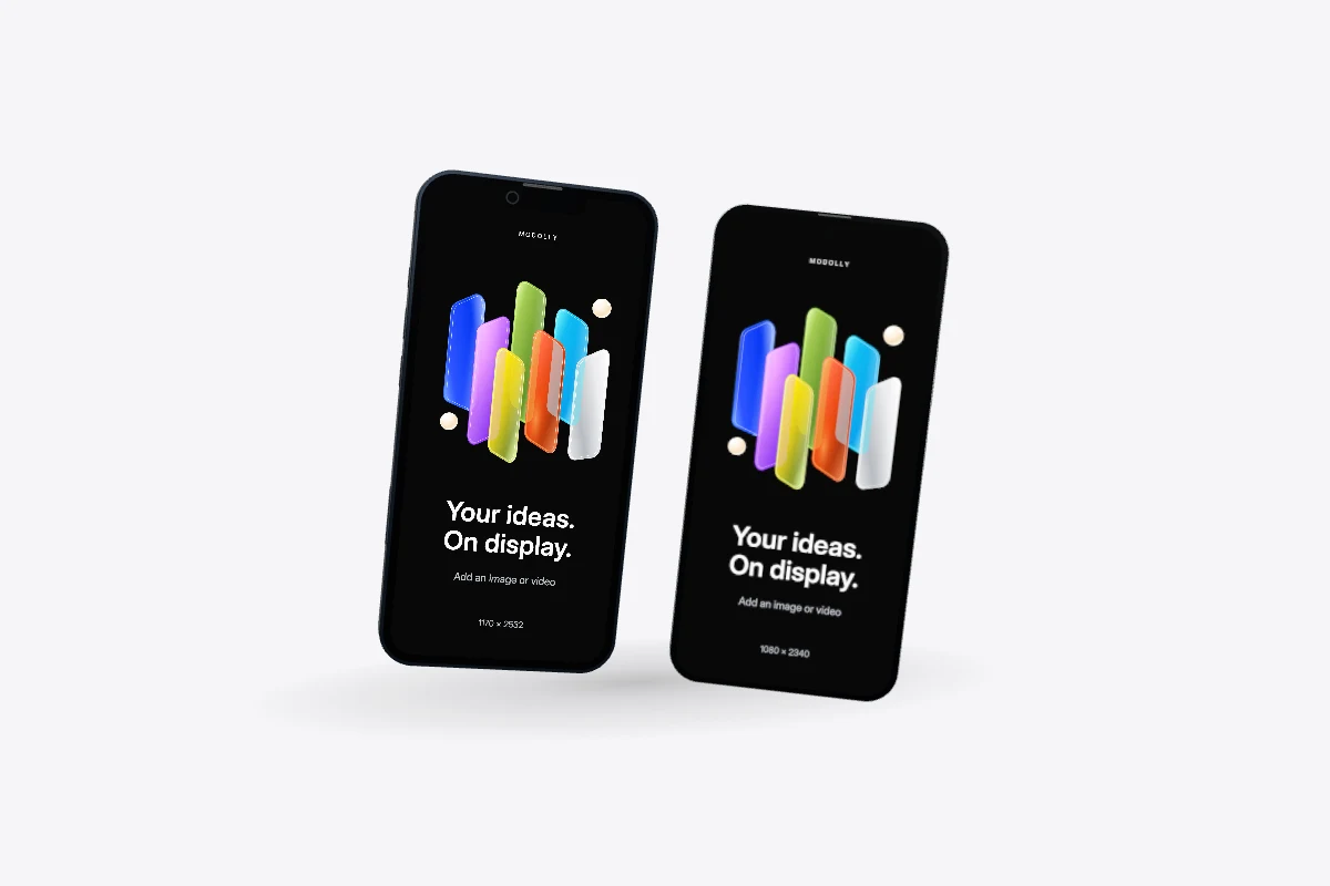 iPhone and Samsung Galaxy mockups with PRISM wallpaper